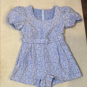 Charming Blue Floral Romper